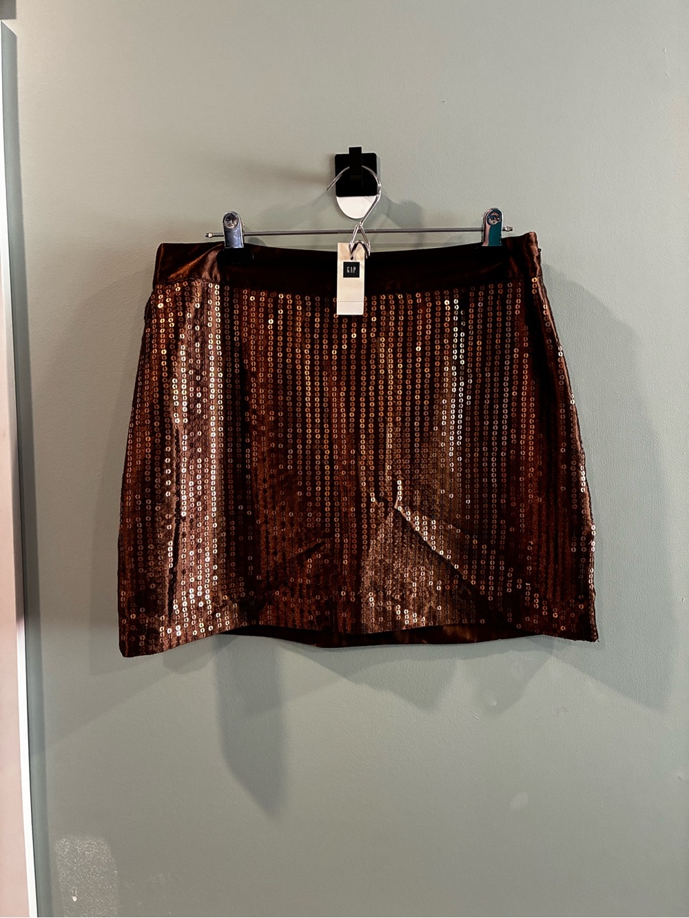 GAP Bronze Sequin Mini Skirt NWT (12) Party Disco